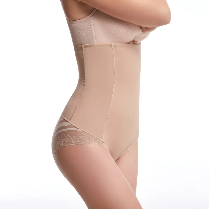 High Waist Briefs Shapewear for Women Tummy Control Panties Fajas Girdle Body Shaper Waist Slim Hi-waisted Lace Standard Adults