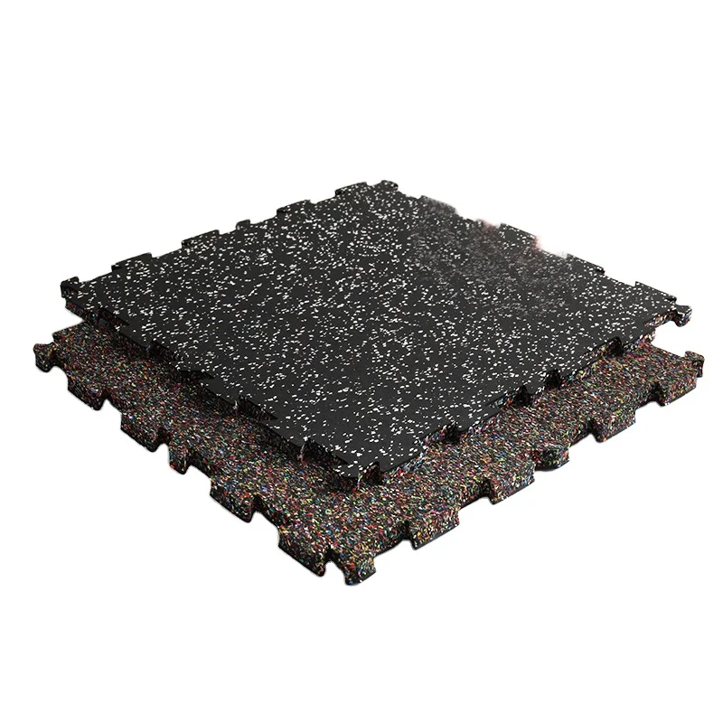 Good Price 1m*1m 8mm Soft And Colorful Gym Equipment Sound-insulating Anti-aging Interlocking Waterproof Gym Rubber Floor Tiles