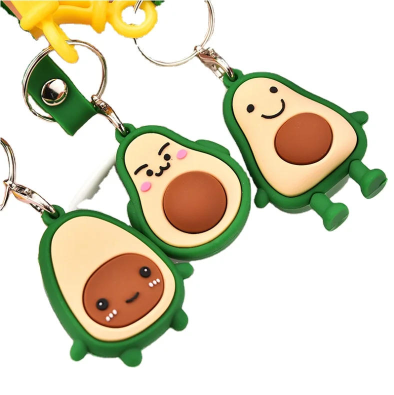 PVC Soft Fruit Avocado Keychain  Accessories Student Bag Pendant Small Gift Activity Gift Practical Custom With Logo