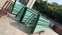 Longbo produces super white double silver hollow laminated curved steel glass with good camber and no stress spots
