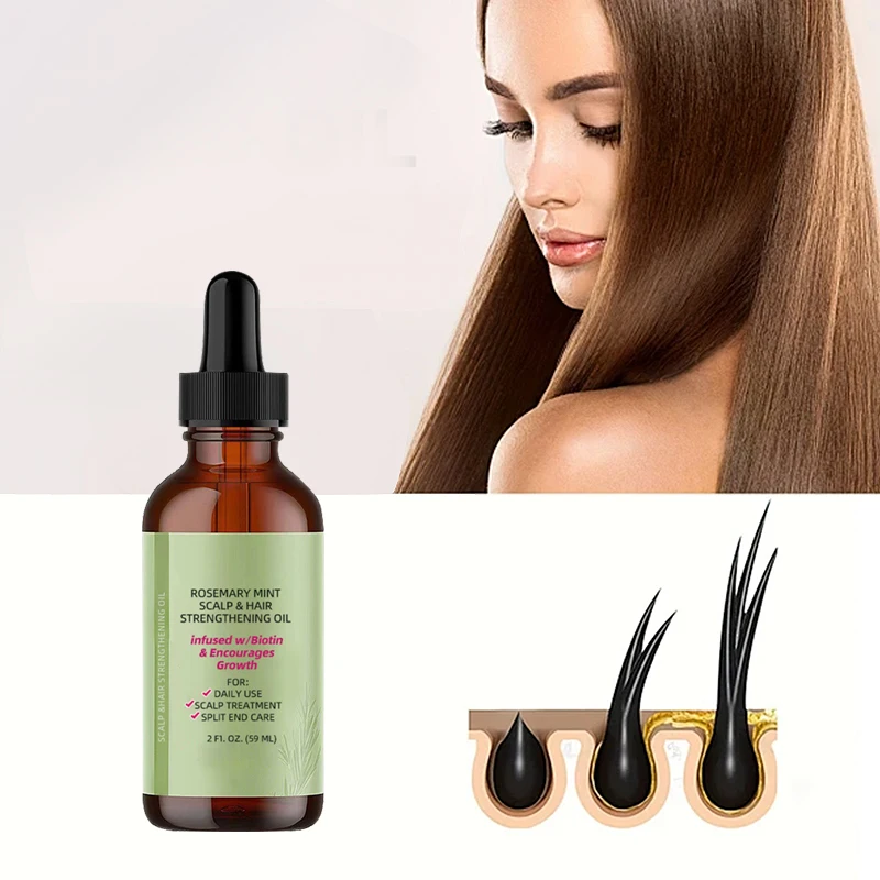 Natural 100% Pure Premium Rosemary Essential Oil For Hair Growth With Mint and Hair Strengthening