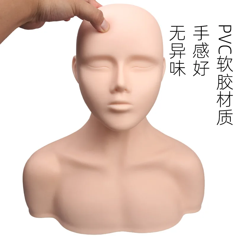 new beauty makeup acupuncture massage skin care training mannequin head soft plastic insert needles