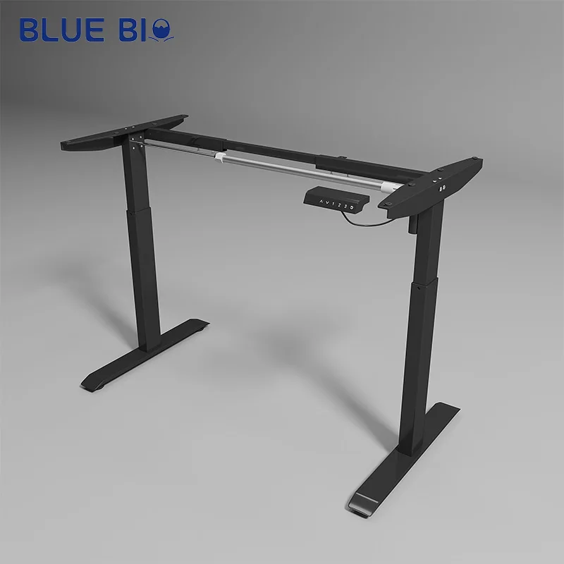 Luxury Electric Single Motor Sit Standing Computer Desk White Frame Adjustable Height Desk For Office Table