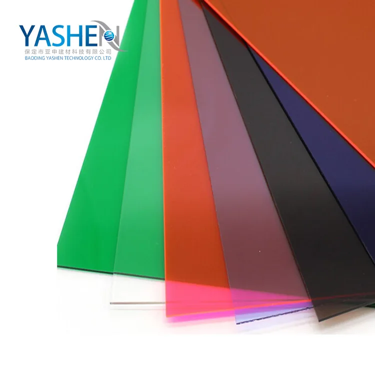 Gloss acrylic plastic casting PMMA color 1mm 2mm 3mm transparent sheet