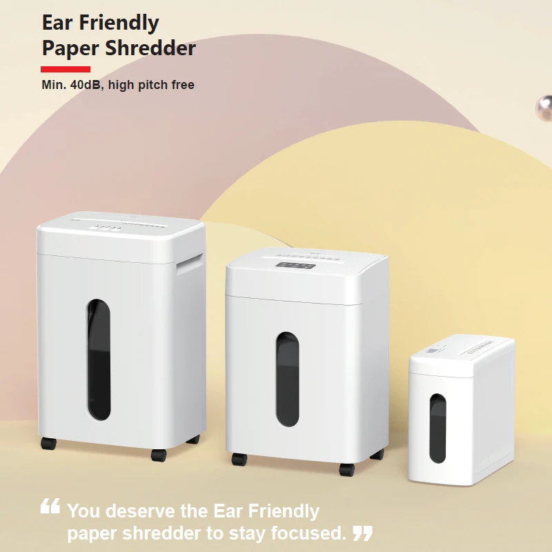 Hot sales 40dB 15 sheets P4 cross cut 25L ear friendly paper shredder