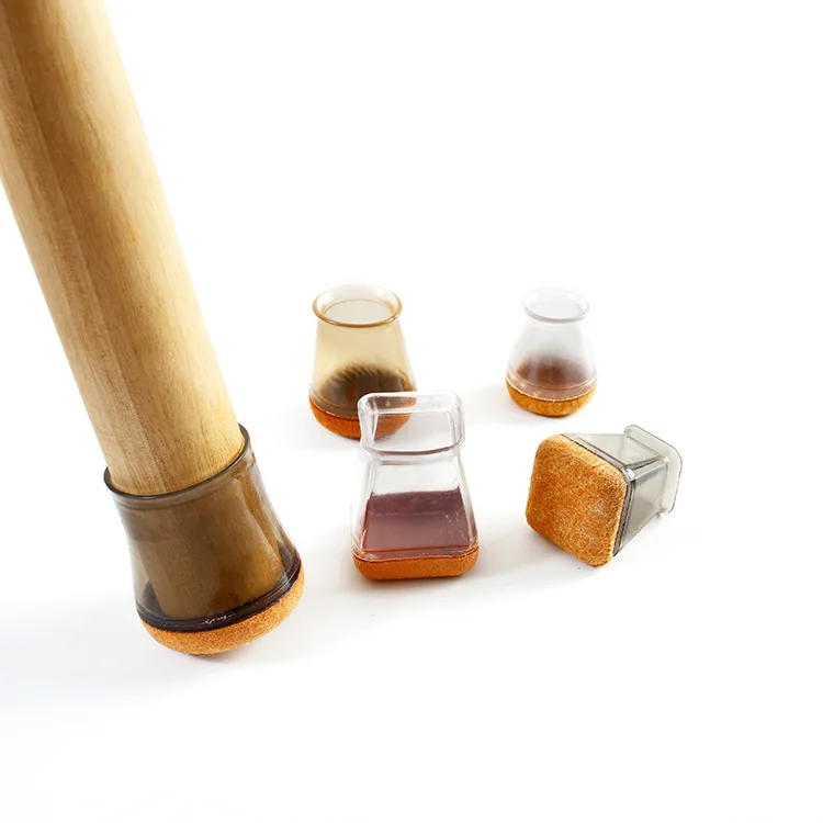 New Design Tables Leg Protector Flexible Furniture Foot Protector Silicone With Felt Non-Slip Chair Legs Tips