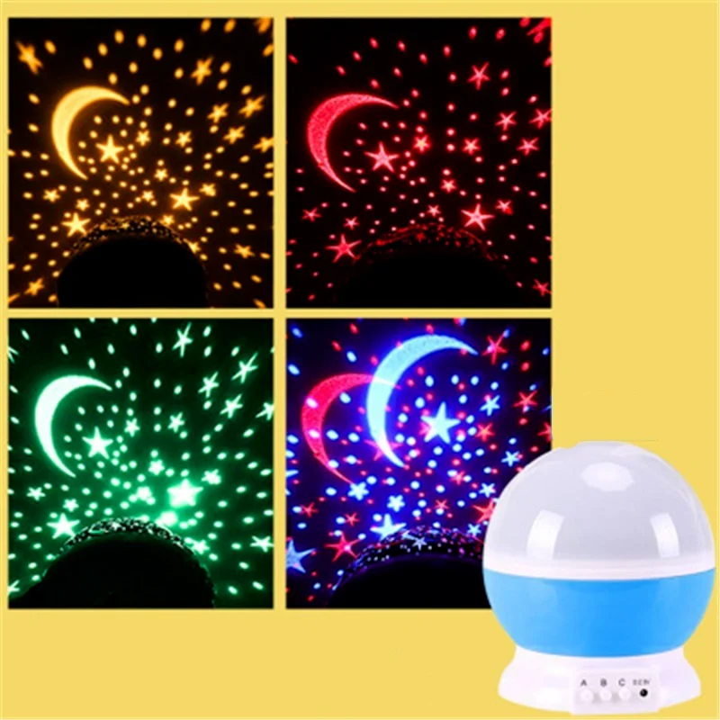 Star Projector Lamp Children Bedroom LED Night Light Baby Lamp Decor Rotating Starry Nursery Moon Galaxy Smart Projector Light