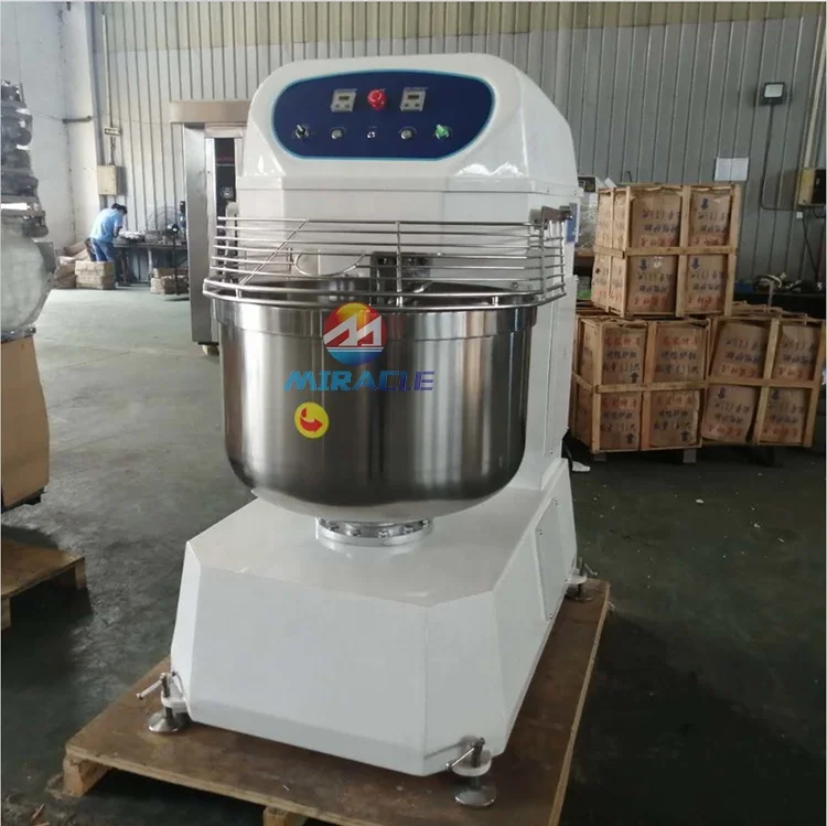 Industrial kitchen spiral flour dough maker mixer kneader kneading machine