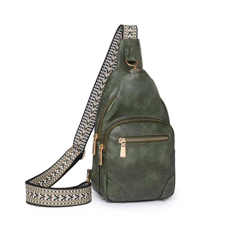 Travel Chest Backpack With Guitar Strap Large Capacity Ladies Shoulder Bag Leather Crossbody Sling Bag