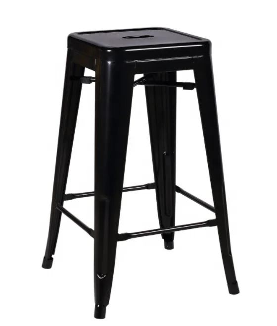 luxury Vintage Industrial Metal Bar Stools Counter Height Stackable Bar Stools For Sale