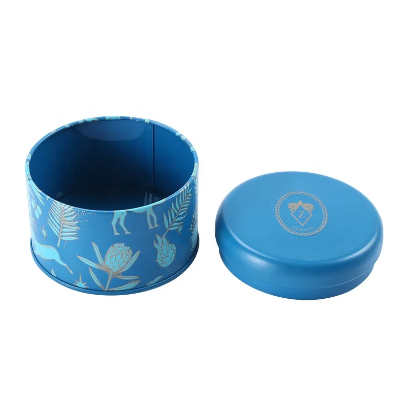 Wholesale Food Grade 30g Gold Green Matcha Tea Tin Can Small Round 100g Screw Matcha Powder Tin Packaging with Lid