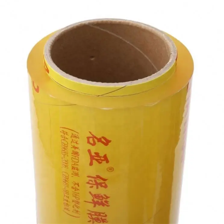 PVC / PE material casting packaging film,YA HUI FOOD WRAP cling film