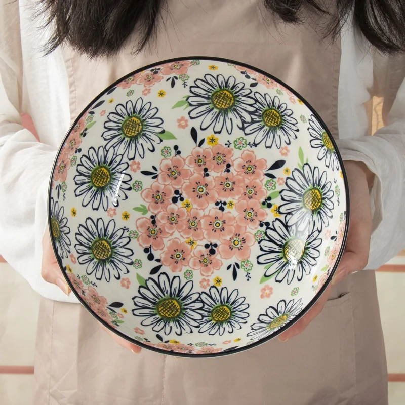 9inch Ceramic Big Soup Deep Bowl for Kitchen Direct Supplier Wholesale Ceramic Salad Mixing Bowls