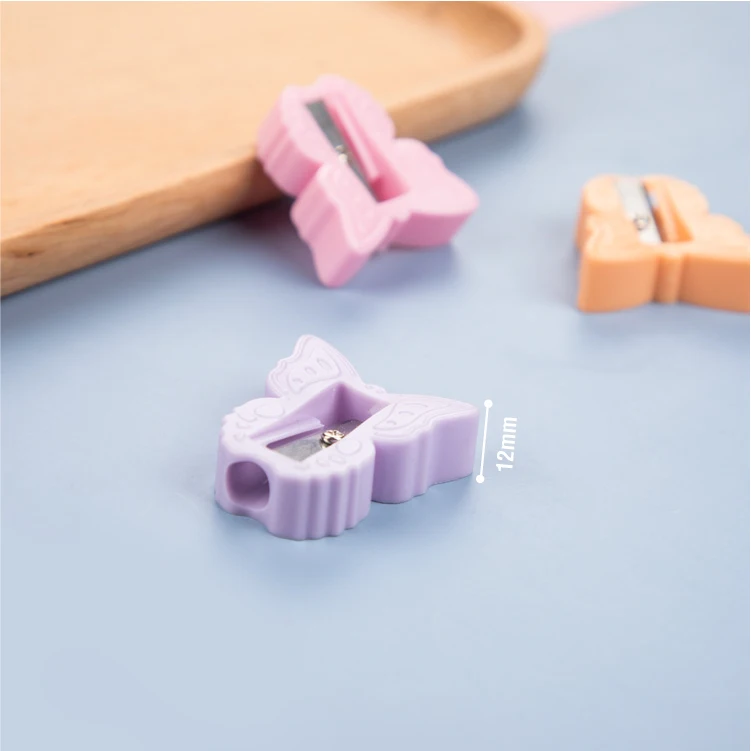 back to school cheap one hole butterfly design promotional plastic mechanical  pencil sharpener