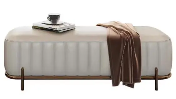 soft comfortable  white cream living room furniture for villa hotel apartment beside sofa stool