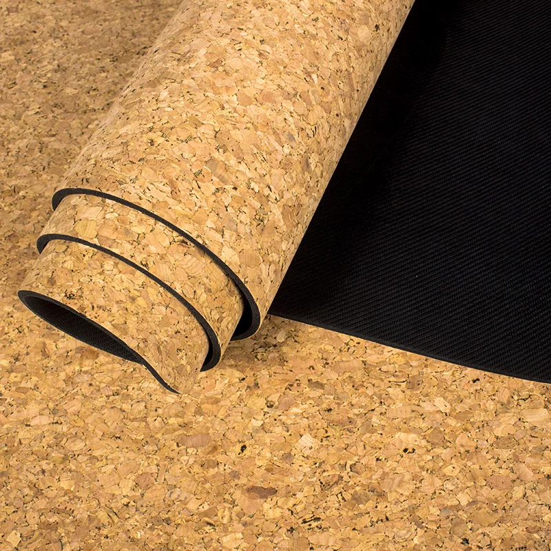 
Wholesale Eco Friendly Print Biodegradable Natural Fabric Fitness Tpe Cork Yoga Mat 6 mm 