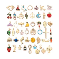 Mixed 150 KC gold dripping diy handmade jewelry accessories earrings bracelet necklace Alloy pendant Enamel Charm
