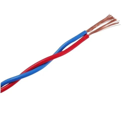 2 Core ZR-RVS Copper Twin Twisted Pair Electric Power Wire Cable 18AWG PVC Insulation Factory Supply