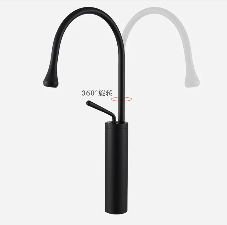 Black High Quality Bathroom & Kitchen Hot Cold Water Basin Mixer Taps 304 Stainless Steel Sinks Faucet