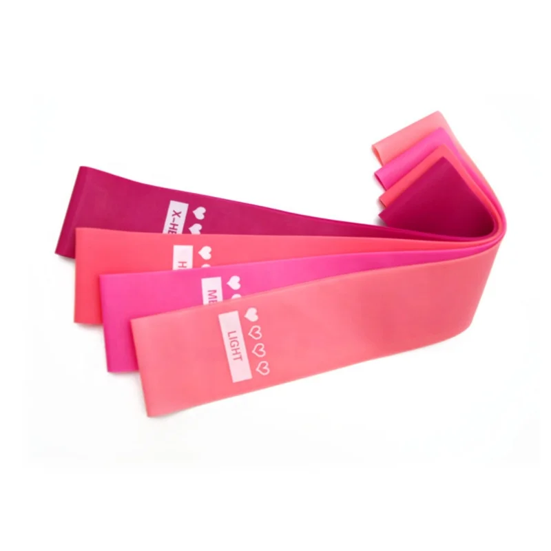 Pink Yoga Resistance Bands 4 Level Rubber Training Pull Rope For Sports Pilates Expander Fitness Gum Gym Workout Equipment