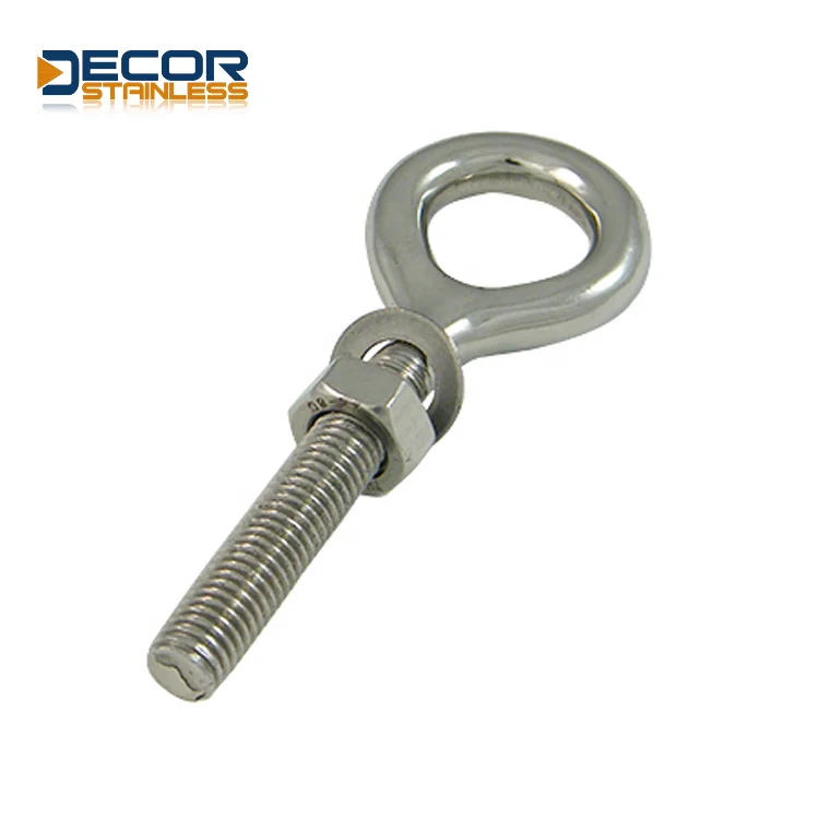 stainless steel lifting eye bolt with nut polished