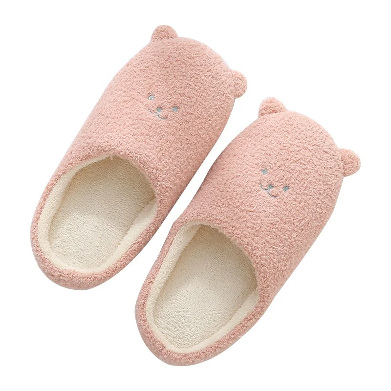 winter autumn woman  men warm fuzzy fluffy cute Animal bear indoor home slipper