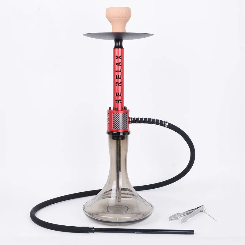 2024 Rainbow Aluminum 57cm Bar Hookah Shisha Tobacco Smoking Glass Arab Hookah Wholesale