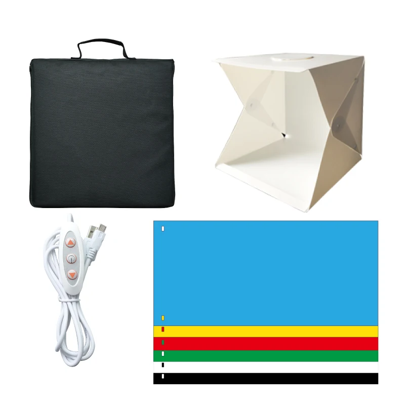 24cm small plastic folding LED Light Table Top Photography mini photo studio light tent kit