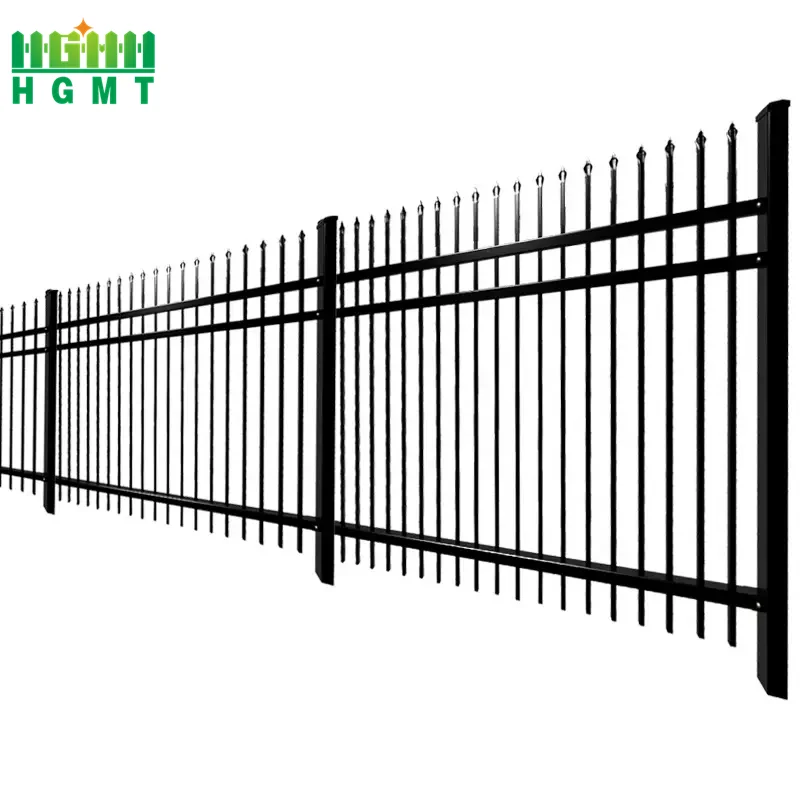 Wholesale heavy duty 6ft x 8ft Powder-coated  Ornamental Steel Tubular Fence Panels For Sale