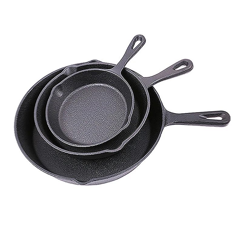 OEM Heavy Duty A Sarten De Hierro Fundido Maquinas Para Fabricar Sartenes Wok Cast Iron Fry Pan For Household