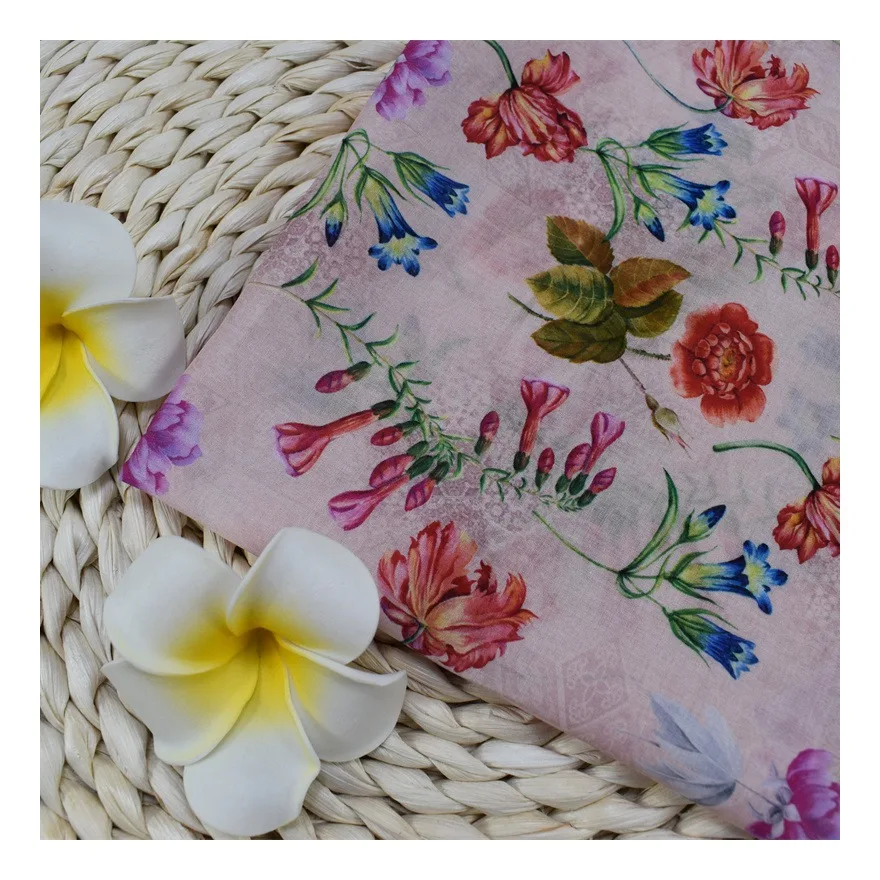 Low moq custom digital printing  custom stock lot pure 100% cotton organic shirting fabrics for kids wear