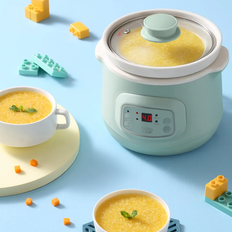 S Электрический кастрюля для тушения, мини керамическая кастрюля, бытовой подключаемый автоматический прибор для приготовления каши, небольшая чашка для тушения