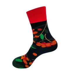 Wholesale Cotton Jacquard Custom Design Socks Colorful Festival Crazy Funny Crew Happy Socks for Women Men