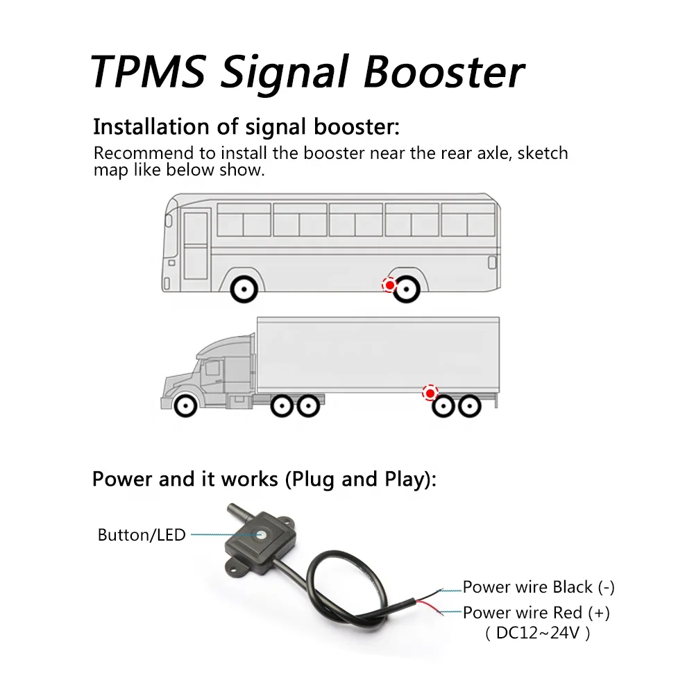tire pressure monitoring system 12 sensors TPMS for trucks trailers