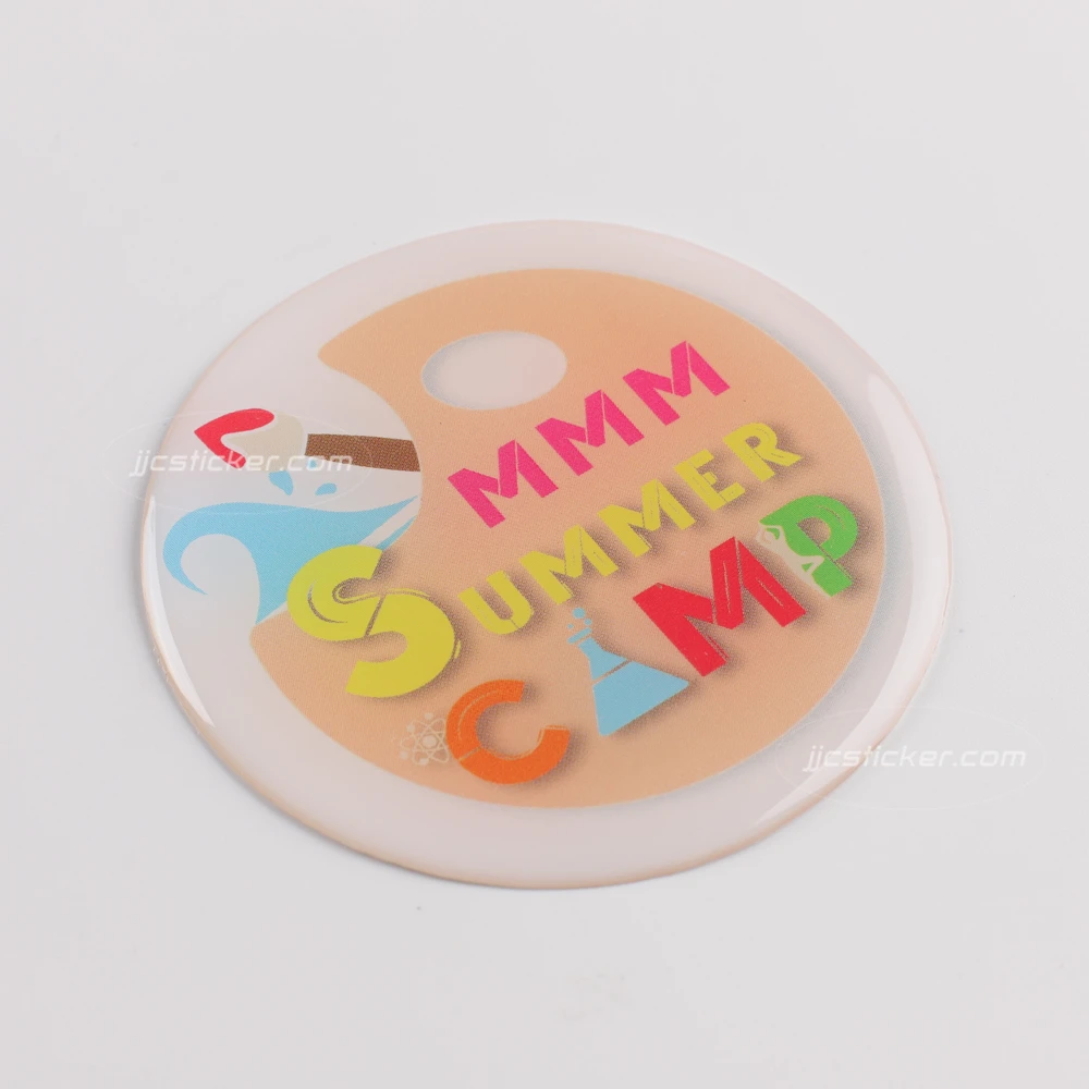 waterproof mexican guangzhou supplier design custom logo 3d printing paper self adhesive decal 50pcs resin epoxy dome sticker