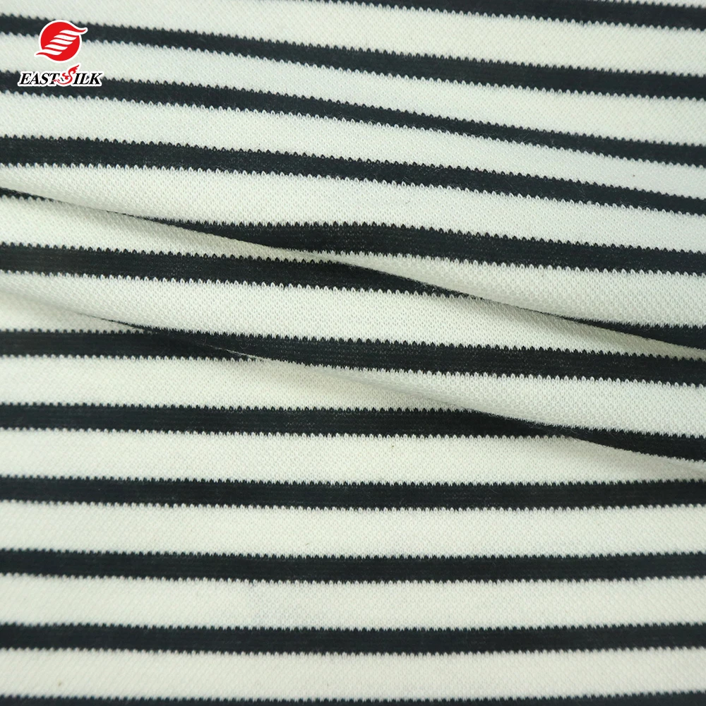Textiles Wholesale TC cotton polyester knitted jersey stripe ponti punto de roma garments sportswear fabrics for dresses