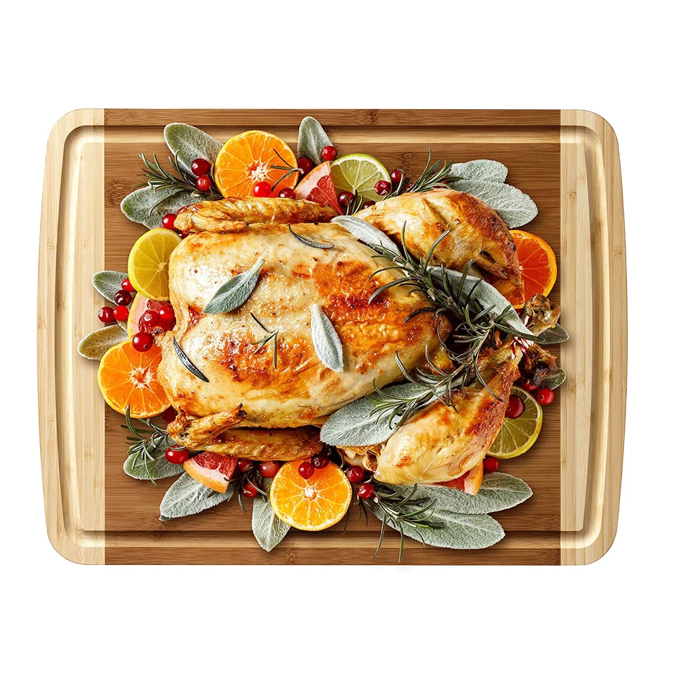 
Extra Large Cutting Board for Kitchen with Juice Groove | eco-friendly square large size bamboo cutting board 