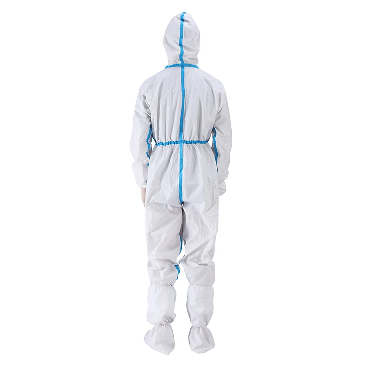 Wholesale Disposable ppe safety clothing waterproof security overalls protection suit with blue rubber