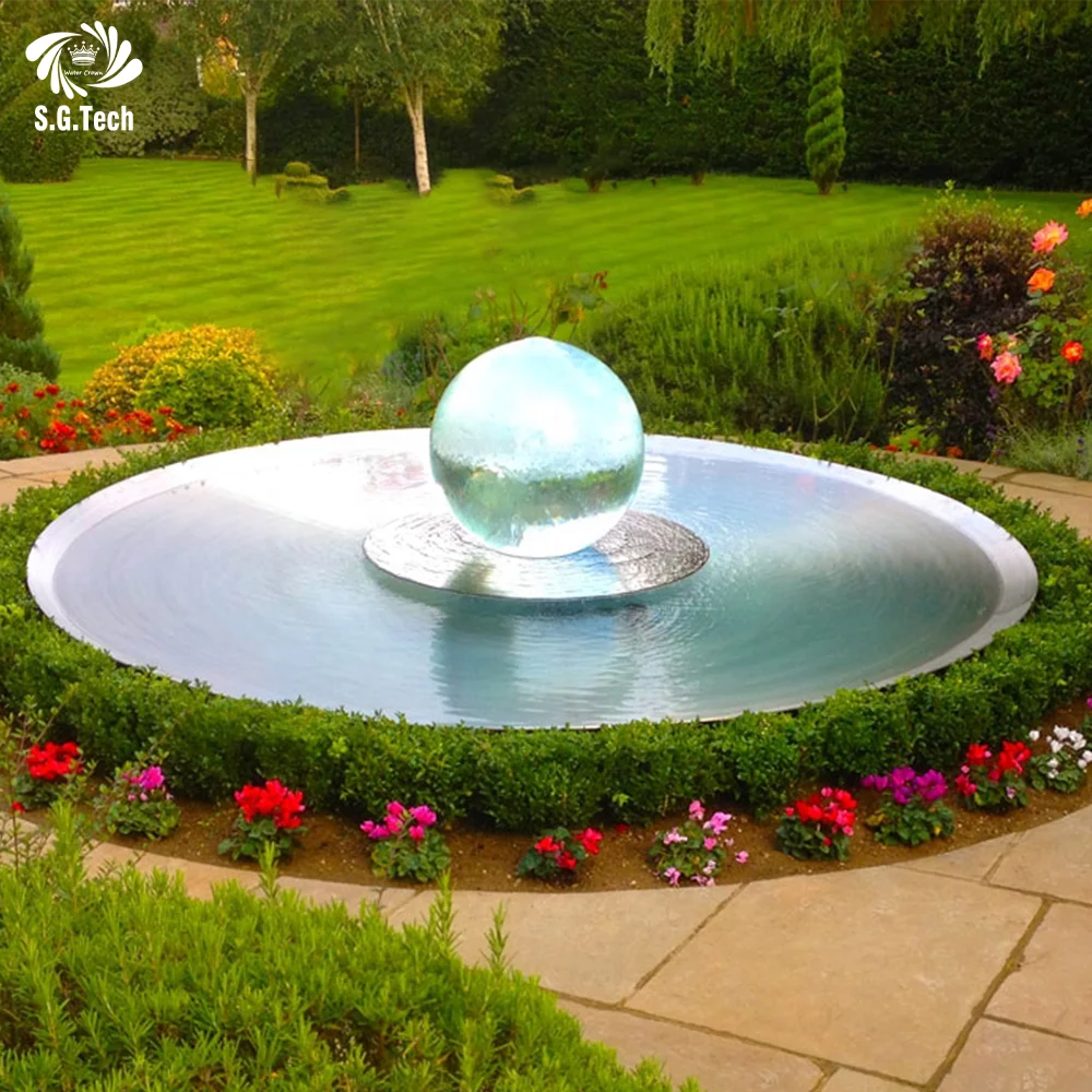 Customized Ball shape Sculpture Stainless Steel/Acrylic sphere globe fountain for Garden decoration