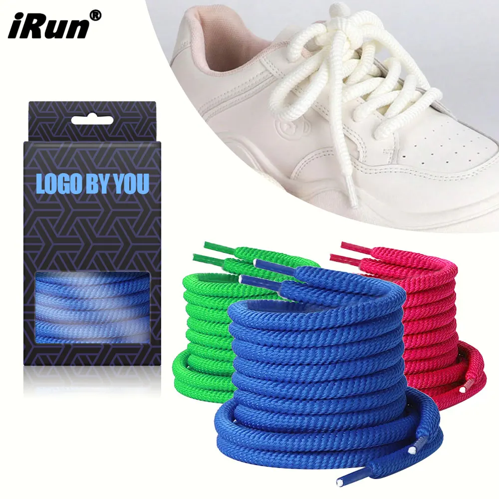 iRun Custom Color 8mm Thread Bread Shoelaces Round Canvas Shoelaces Braided Rope Thick Shoelaces for Chunky Sneaker