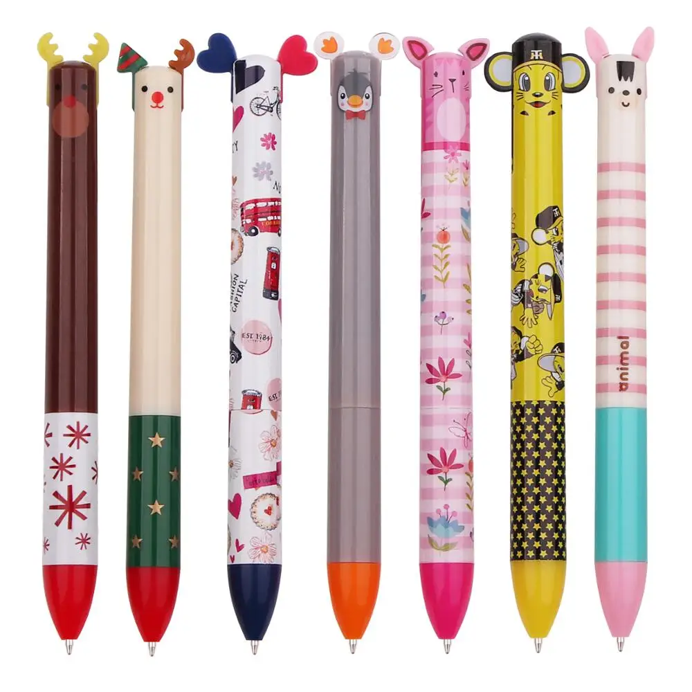 
Promotional two in one pen customized logo 2 in 1 pen two color pen 