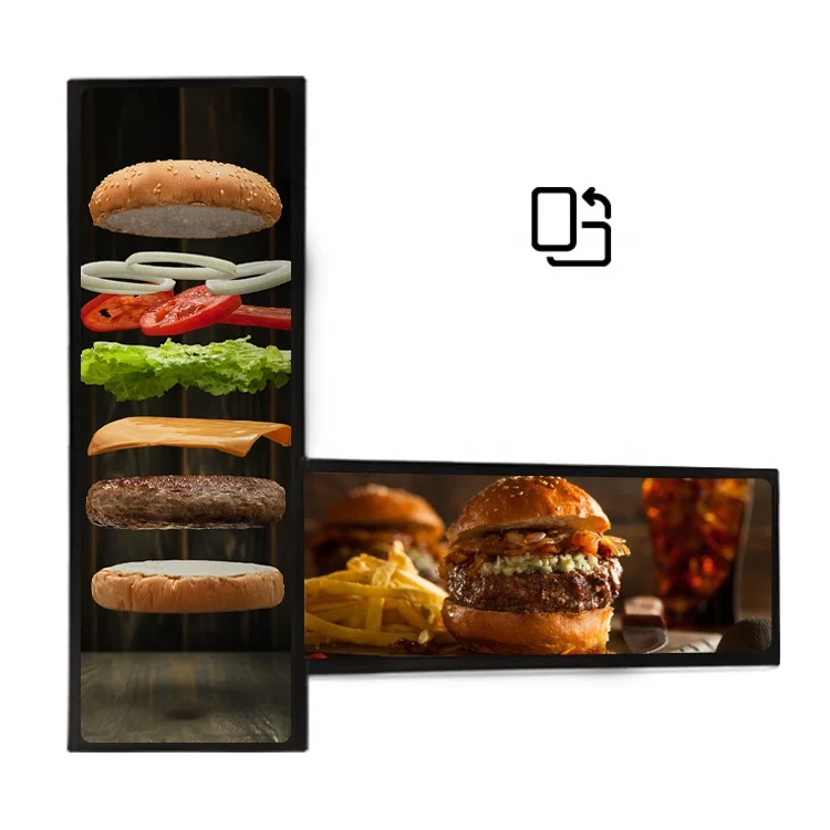 37 Stretch Monitor Bar Screen LCD Arcade Marquee Ultra Wide LCD Shelf Display Advertiser Android Screen