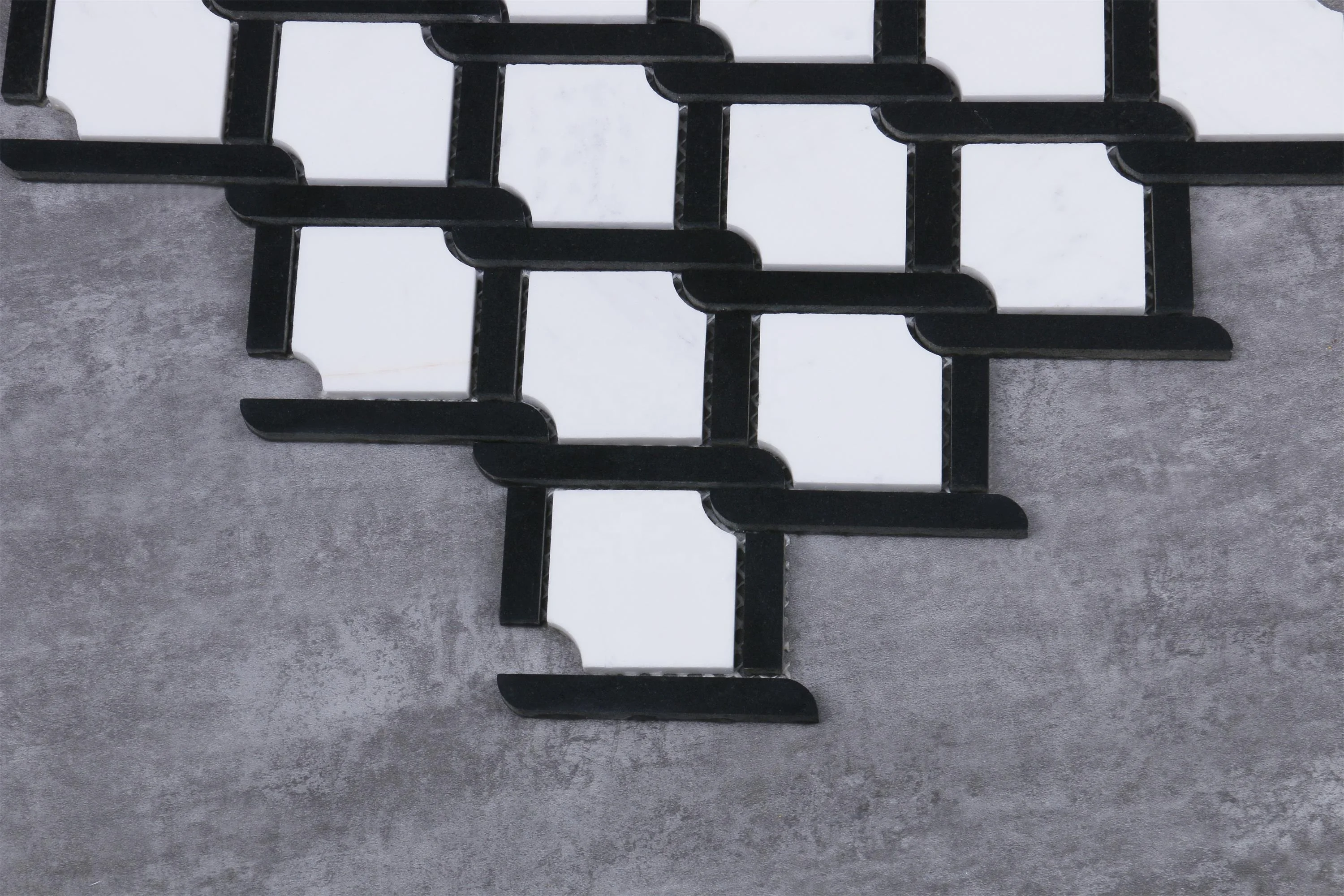 wholesale Hot sales stone  black and white marble mosaic tile for wall decoration