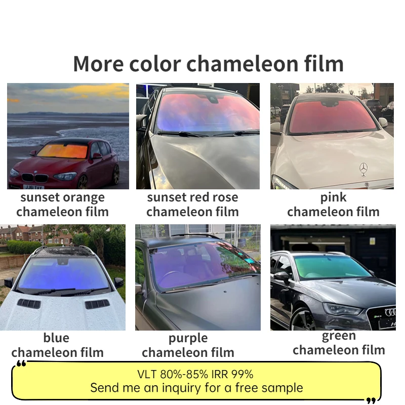 chameleon window tint 85% VLT Color Change Blue Purple Chameleon Tint Windshield Chameleon Solar car window Film