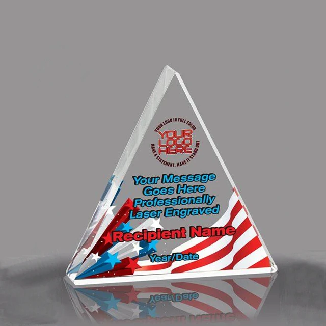 Wholesale Factory Triangle Acrylic Award Trophy Custom Shape Award Trophy
