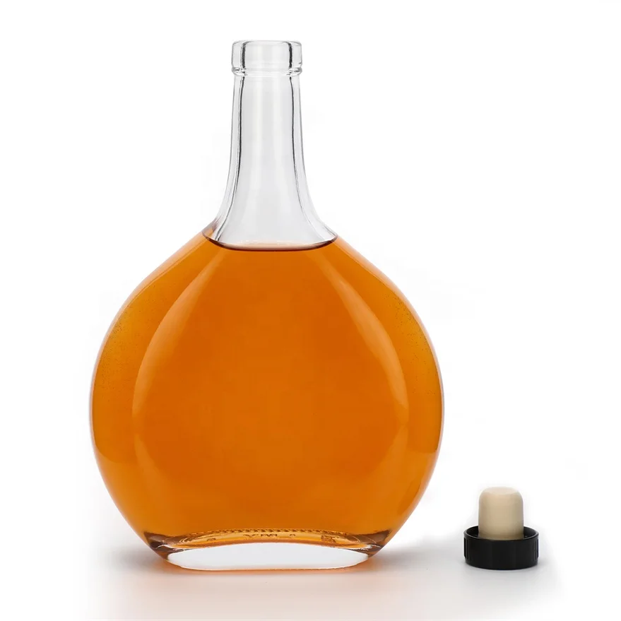 purchase empty fancy liquor whiskey Rum 700ml wide mouth gin vodka alcohol Cognac XO brandy glass bottle