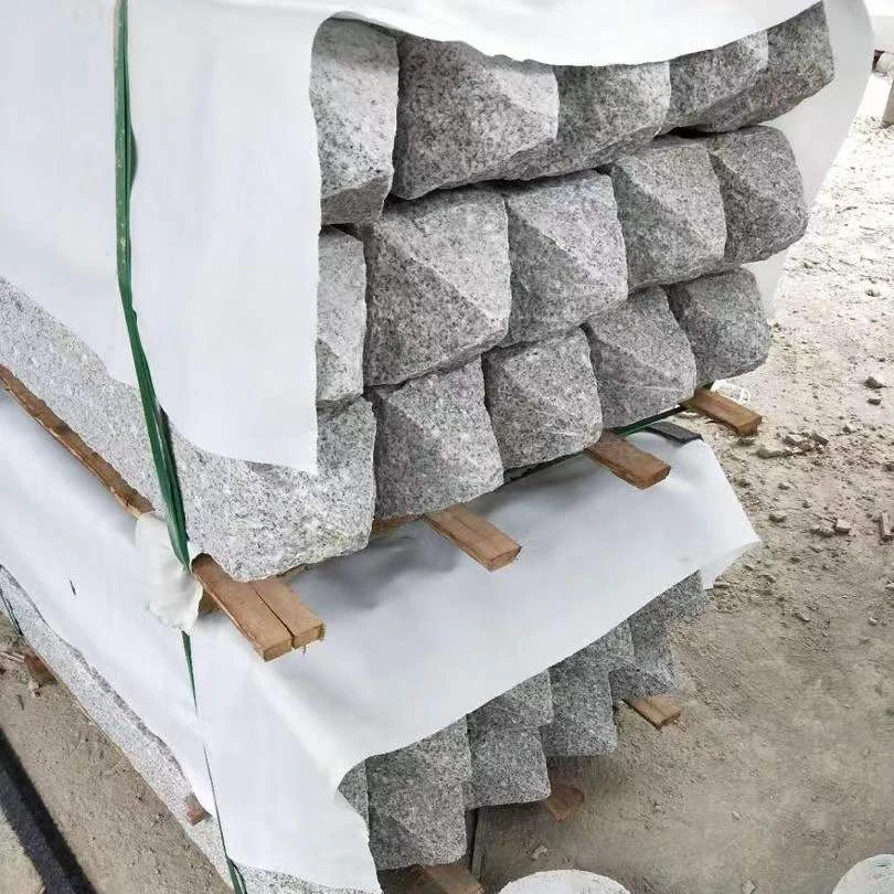 Natural grey G603 granite gate post with pointed to UK