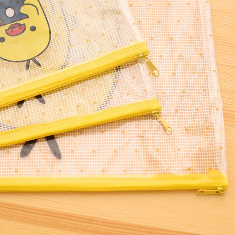 
Durable Waterproof Cute Pvc Mesh Zipper Document Bag 