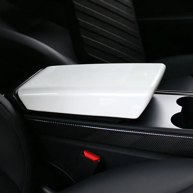 Trim Protective Cover Armrest Box Panel Center Console Panel For 2021 Model 3 Y Center Console Cover Car Armrest Cover