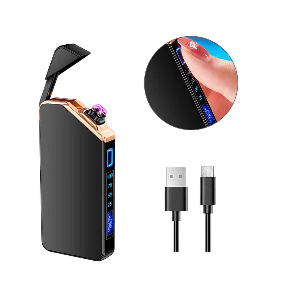 Custom Picture Windproof Rechargeable Electric Lighter Camping Lighter Cigarette Modern Electric Usb Lighter Arc Customized Logo